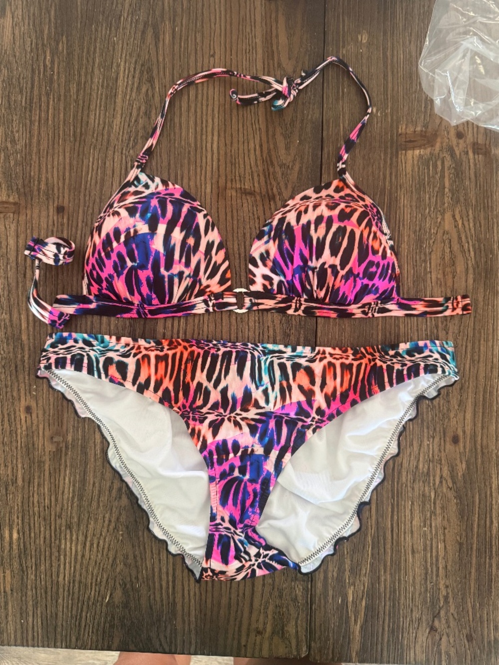 Brand new pink Venus multi color animal print bikini Sz 14 XL